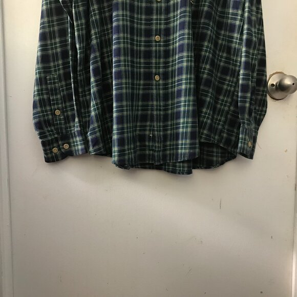 Men's Tommy Hilfiger Plaid Blue/Green Button-Down Shirt - Size XL - Picture 4 of 7